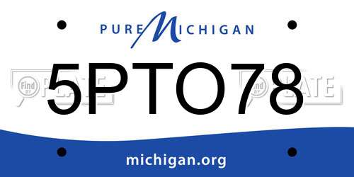 5PTO78 Michigan License Plate