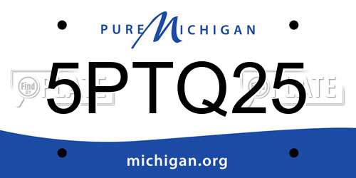 5PTQ25 Michigan License Plate