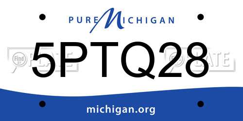 5PTQ28 Michigan License Plate
