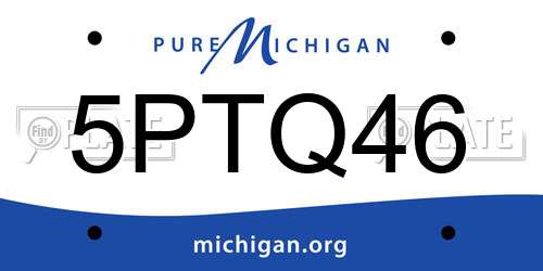 5PTQ46 Michigan License Plate