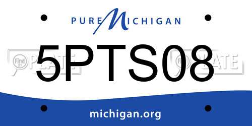 5PTS08 Michigan License Plate