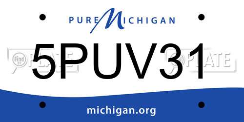 5PUV31 Michigan License Plate
