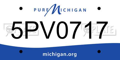 5PV0717 Michigan License Plate
