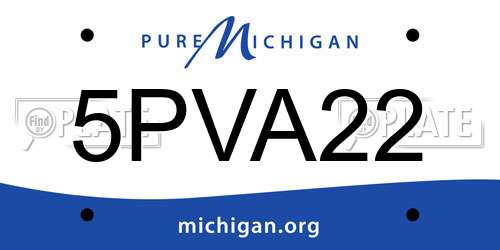 5PVA22 Michigan License Plate