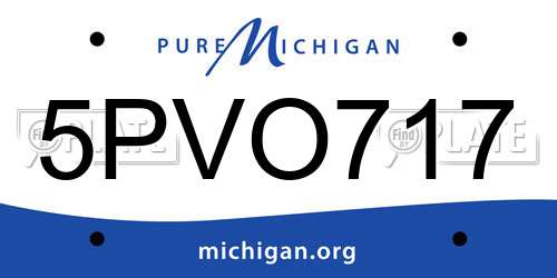 5PVO717 Michigan License Plate