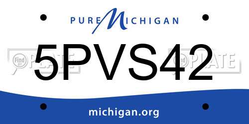 5PVS42 Michigan License Plate