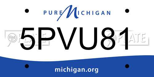 5PVU81 Michigan License Plate