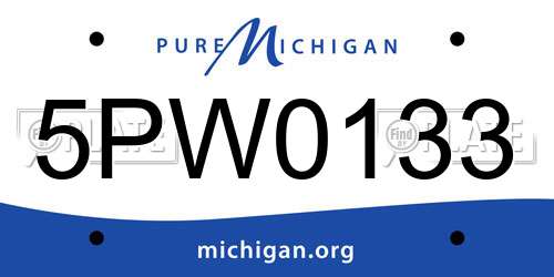 5PW0133 Michigan License Plate