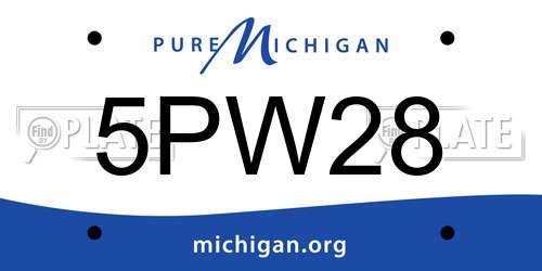 5PW28 Michigan License Plate