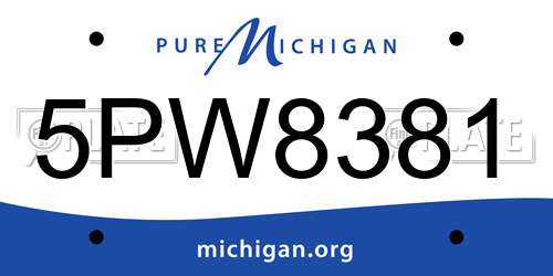 5PW8381 Michigan License Plate