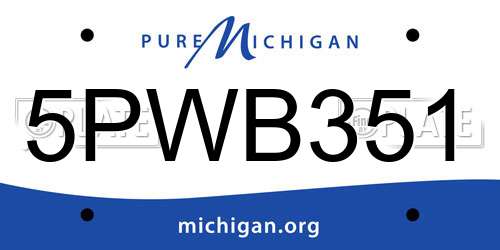 5PWB351 Michigan License Plate