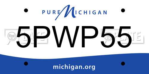 5PWP55 Michigan License Plate