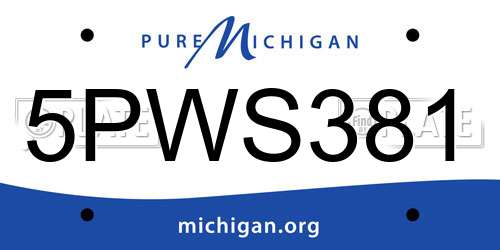 5PWS381 Michigan License Plate
