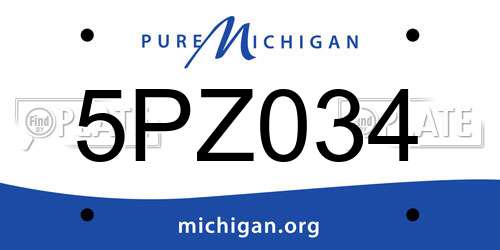 5PZ034 Michigan License Plate