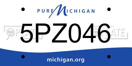 5PZ046 Michigan License Plate