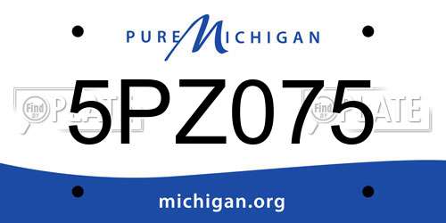 5PZ075 Michigan License Plate