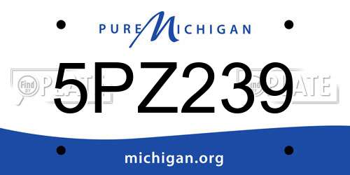 5PZ239 Michigan License Plate