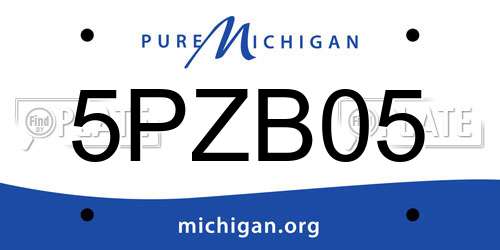 5PZB05 Michigan License Plate