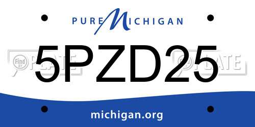 5PZD25 Michigan License Plate