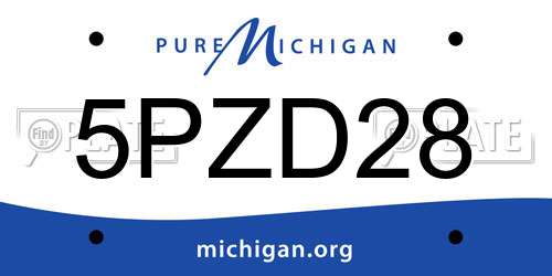 5PZD28 Michigan License Plate