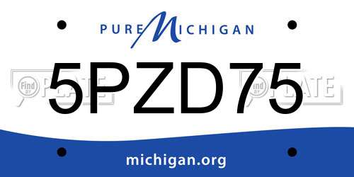 5PZD75 Michigan License Plate