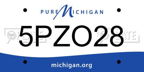 5PZO28 Michigan License Plate