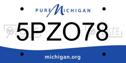 5PZO78 Michigan License Plate