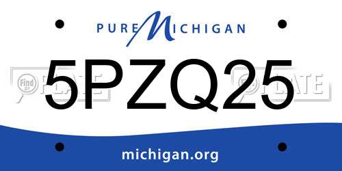 5PZQ25 Michigan License Plate