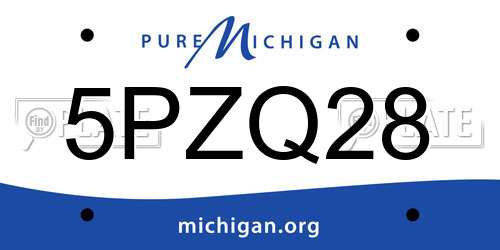 5PZQ28 Michigan License Plate