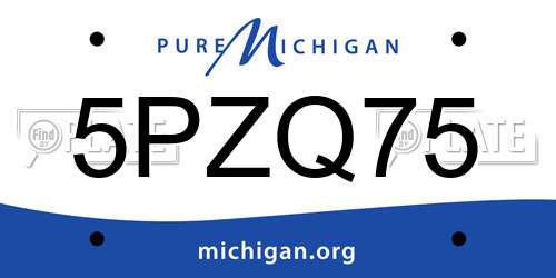 5PZQ75 Michigan License Plate