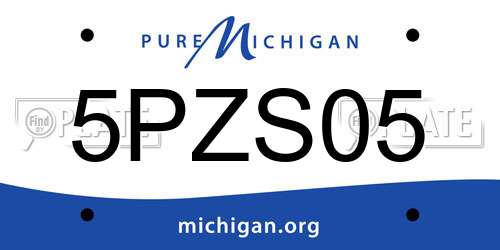 5PZS05 Michigan License Plate