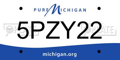 5PZY22 Michigan License Plate