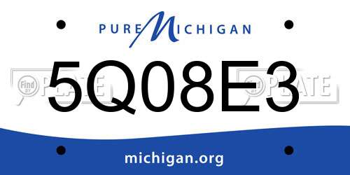 5Q08E3 Michigan License Plate