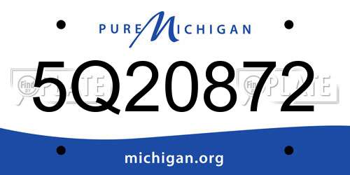 5Q20872 Michigan License Plate