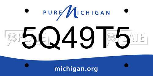 5Q49T5 Michigan License Plate