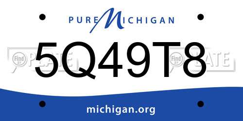 5Q49T8 Michigan License Plate