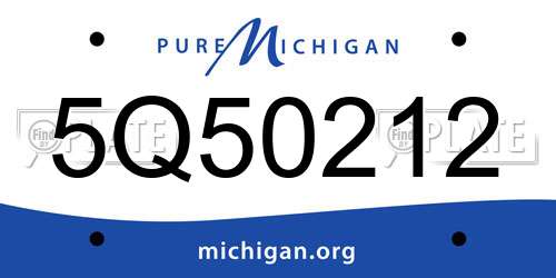 5Q50212 Michigan License Plate