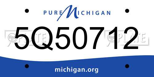 5Q50712 Michigan License Plate