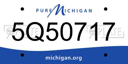 5Q50717 Michigan License Plate