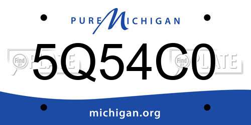 5Q54C0 Michigan License Plate