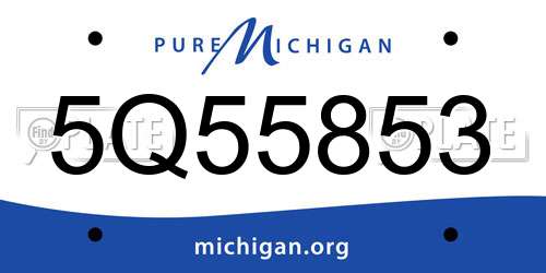 5Q55853 Michigan License Plate