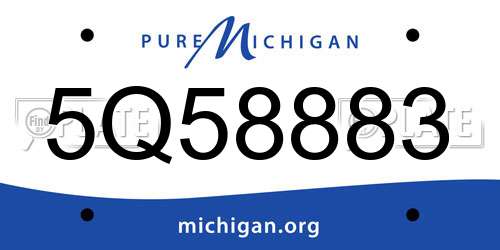 5Q58883 Michigan License Plate
