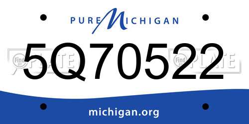 5Q70522 Michigan License Plate