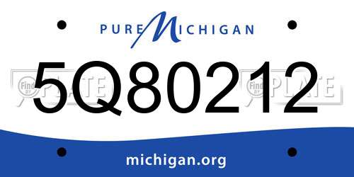 5Q80212 Michigan License Plate