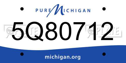 5Q80712 Michigan License Plate