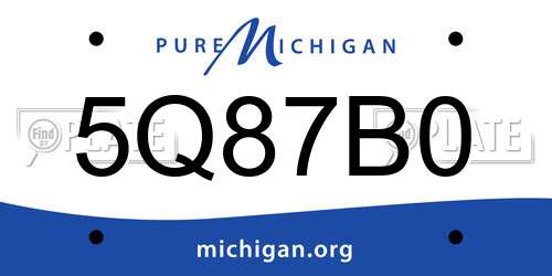 5Q87B0 Michigan License Plate