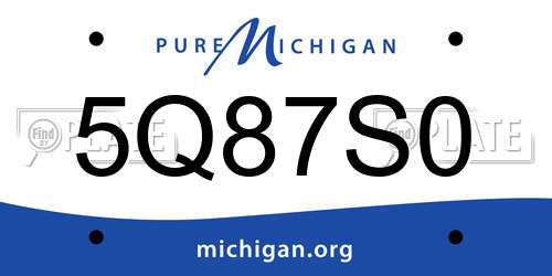 5Q87S0 Michigan License Plate