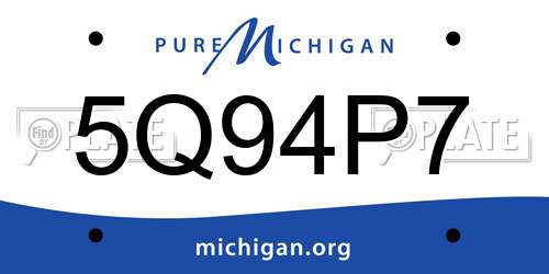5Q94P7 Michigan License Plate