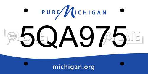 5QA975 Michigan License Plate