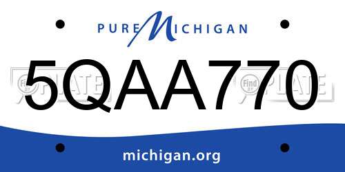 5QAA770 Michigan License Plate